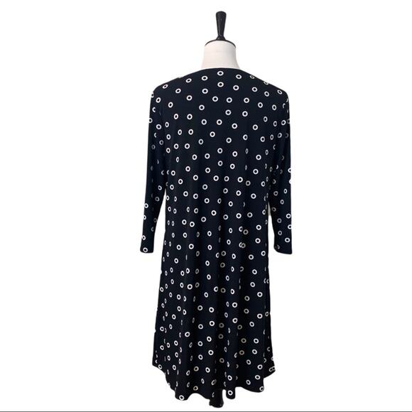 Chico’s Black Circle Print High Low Tunic Dress Size 1 - Women's Size Small - Picture 4 of 11